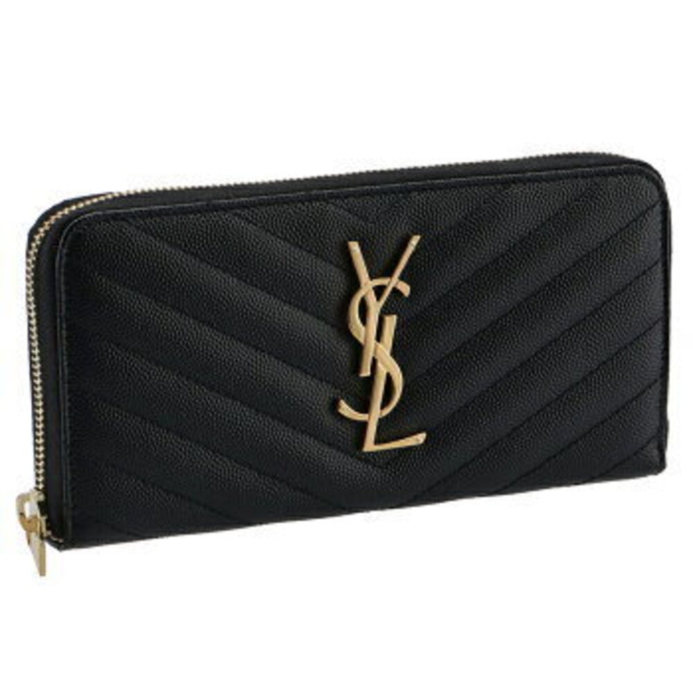 Saint Laurent Paris Long Wallet Round Zipper Monogram Cassandra YSL